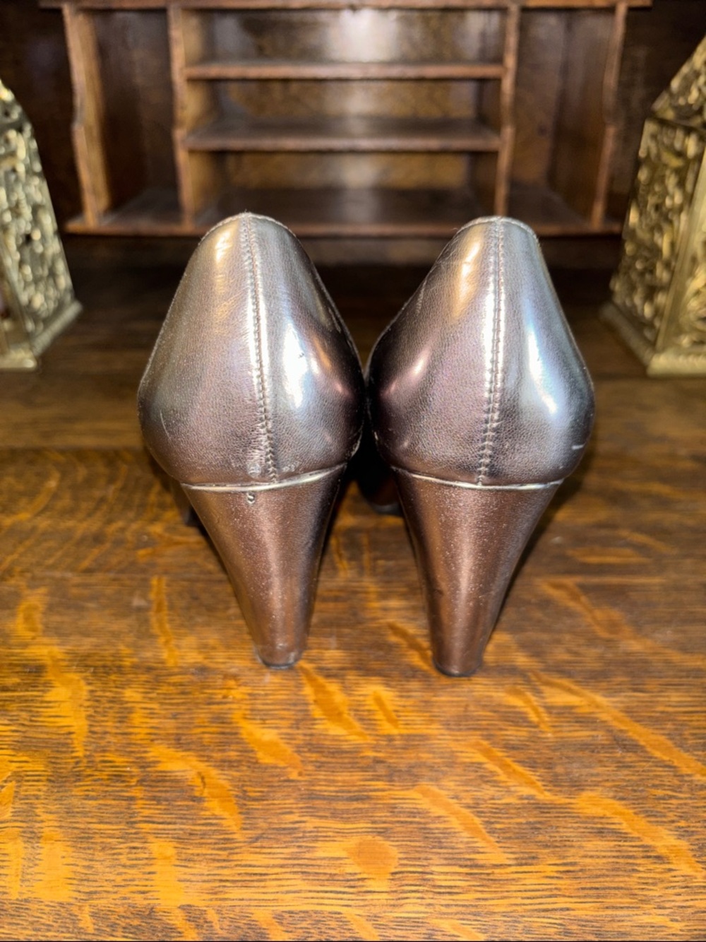 American Rag Metallic Silver Round-Toe Heels - Picture 3 of 10